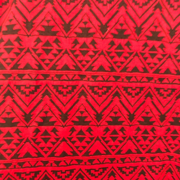 LuLaRoe Cassie Skirt. Red and black Aztec. Large. - Picture 2 of 4